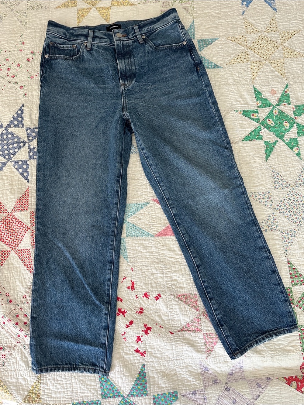 Express Straight Ankle High Rise Jeans 8R